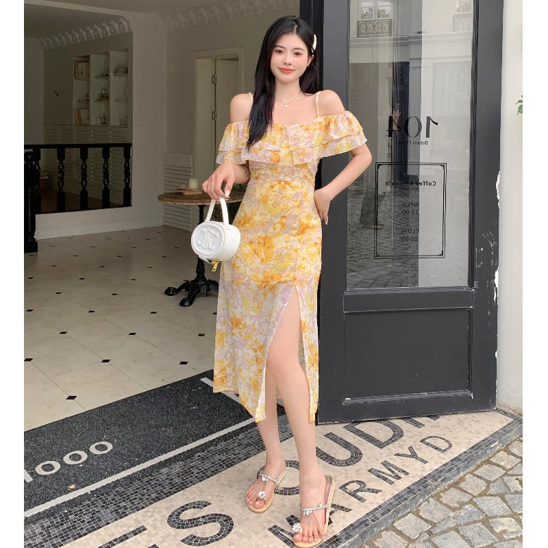 Plus Size Korean Yellow Off Shoulder Pencil Dress – Pluspreorder