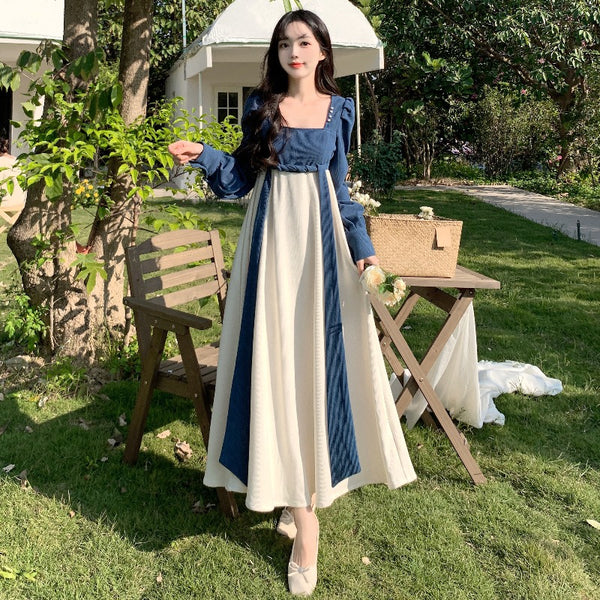 Plus Size Corduroy Hanbok Style Korean Dress