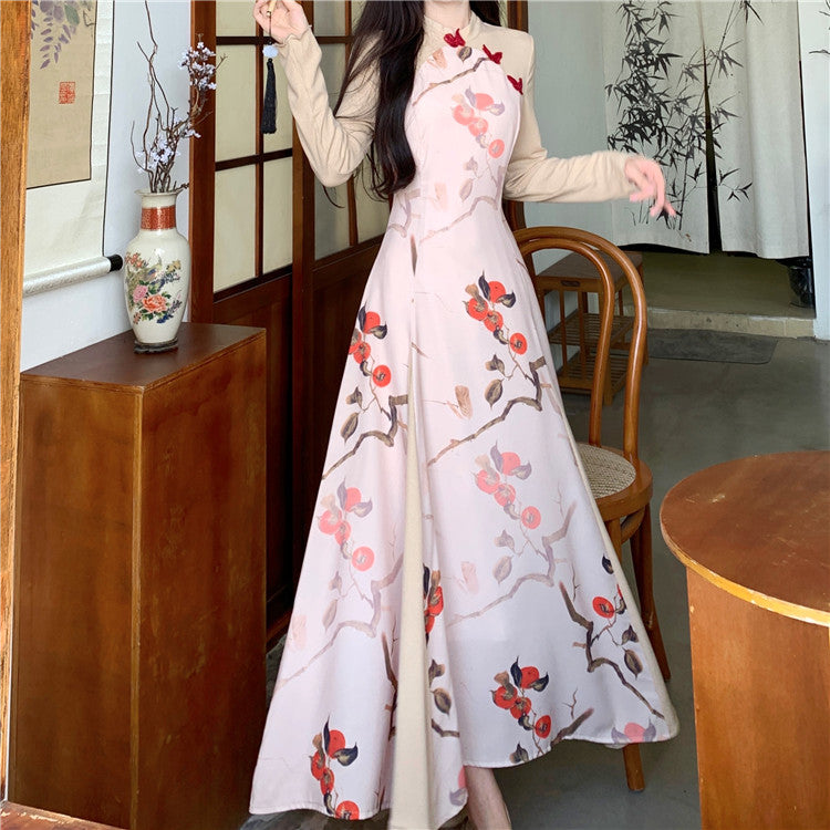 Plus Size Floral Modern Long Sleeve Dress Cheongsam Qipao Pluspreorder Plus Size Floral Modern Long Sleeve Dress Cheongsam Qipao Pluspreorder