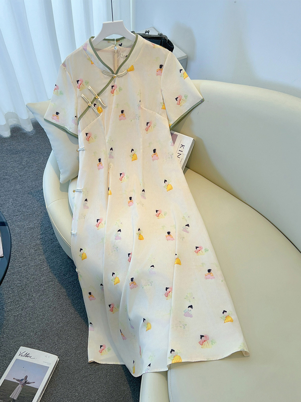 Plus Size Korean Cute Qipao Dress (EXTRA BIG SIZE)