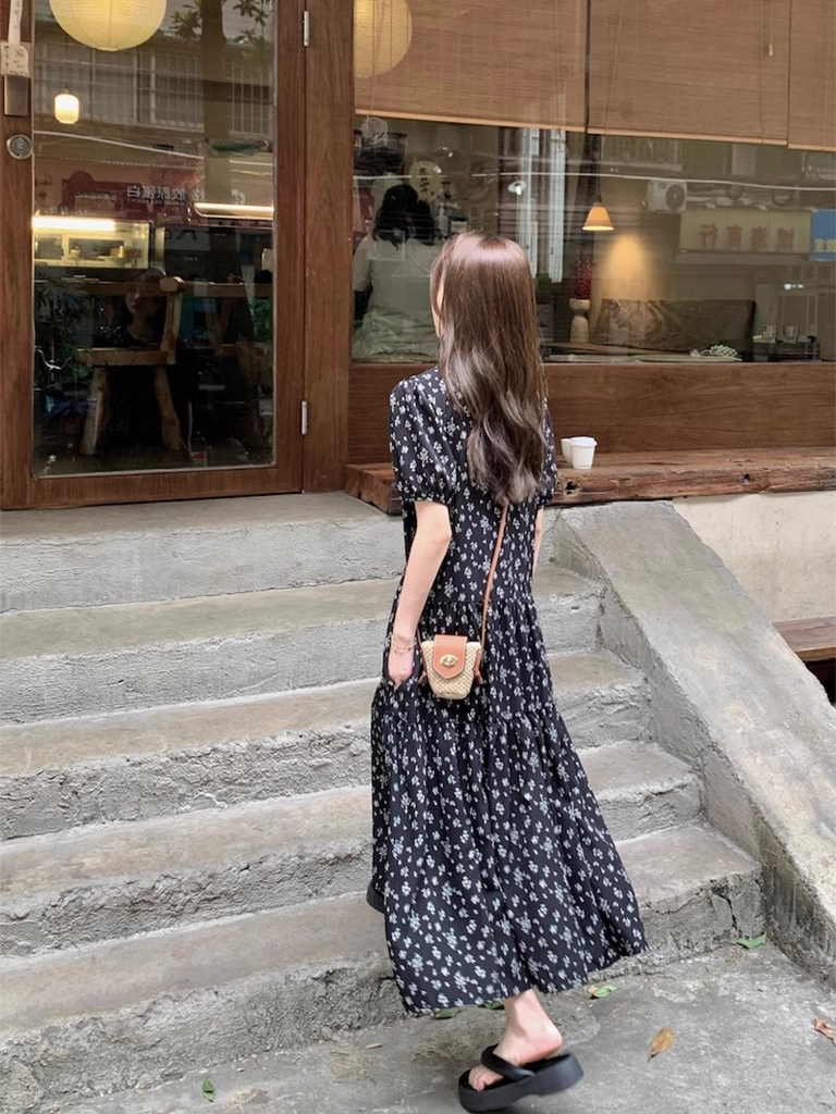 sachin and babi light blue dress Plus Size Korean Polka Dots Drop Waist Dress – Pluspreorder main image 1