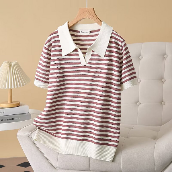 Plus Size Korean Knit Polo T Shirt