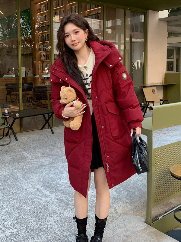 Plus Size Korean Padded Down Long Jacket