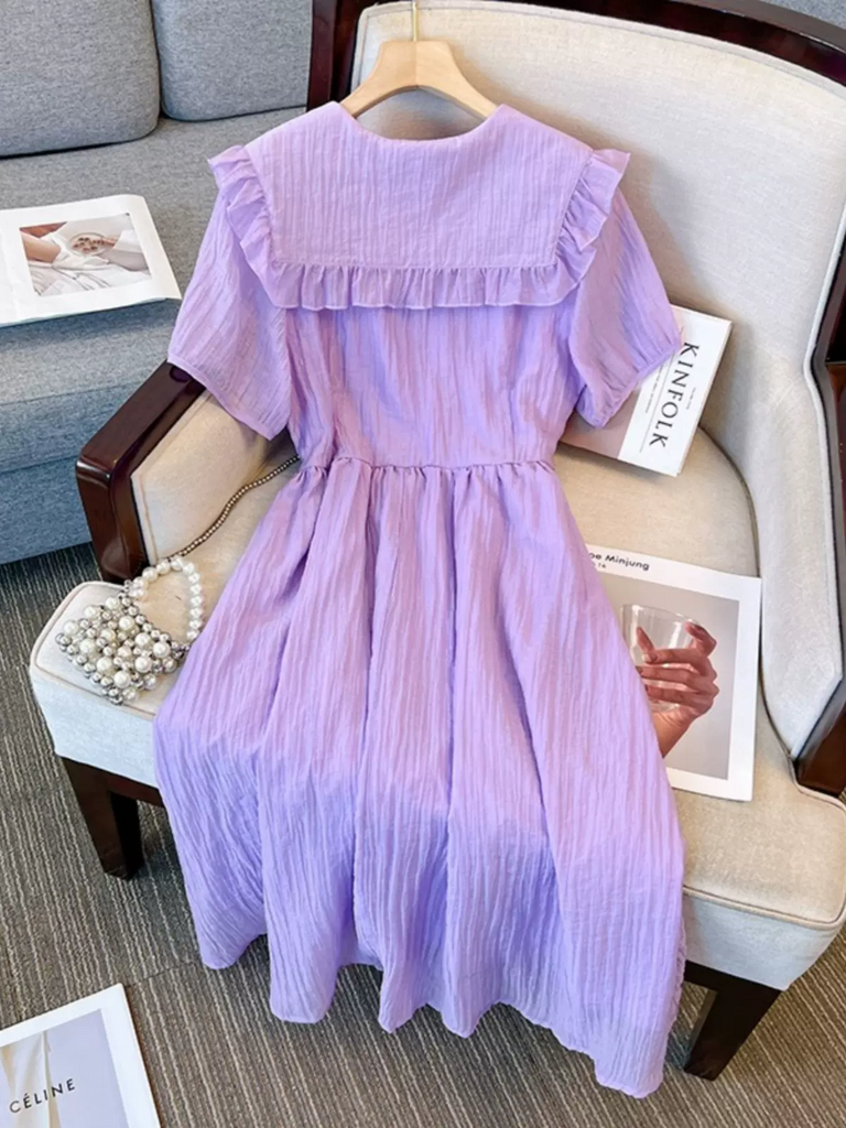 purple collar dress Purple Velvet High Collar Dress with Lace Details - Collared Velvet Gothic Dress - Velvet Goth Dress