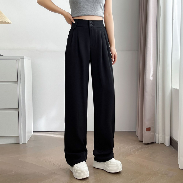 Plus Size Korean Straight Leg Trousers