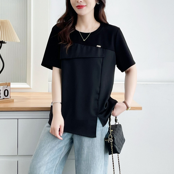 Plus Size Korean Style Short Sleeve Top
