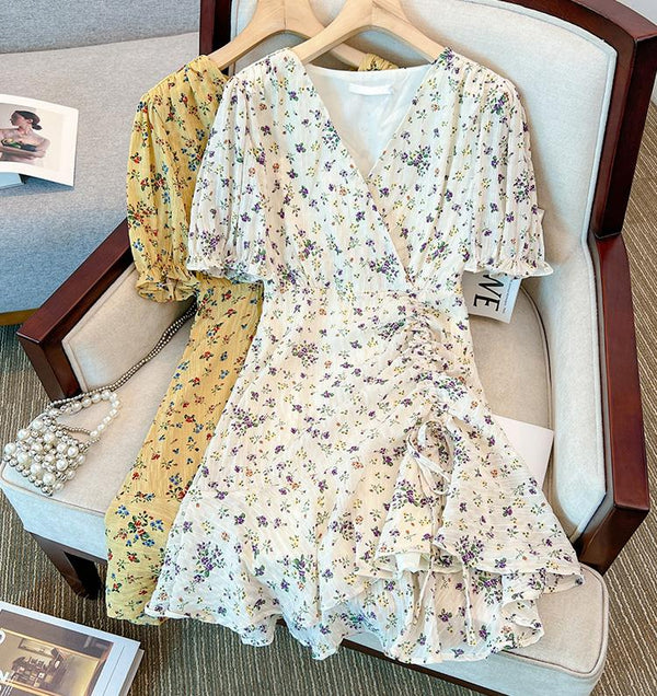 Plus Size Korean Wrap Floral Dress