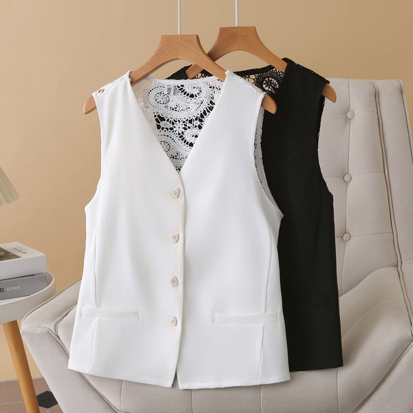 Plus Size Lace Back Vest