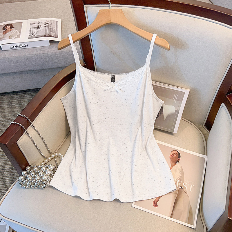 Plus Size Lace Ribbon Camisole Tank Top (EXTRA BIG SIZE)