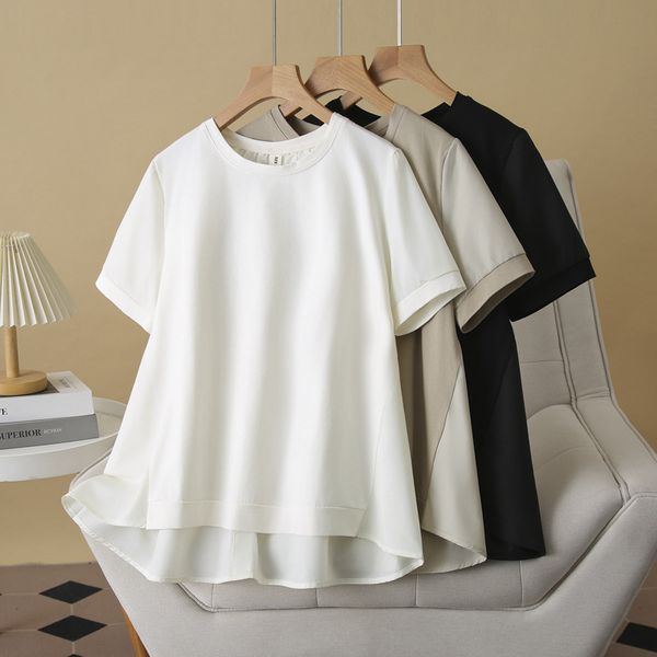 Plus Size Longer Back Buttons Blouse