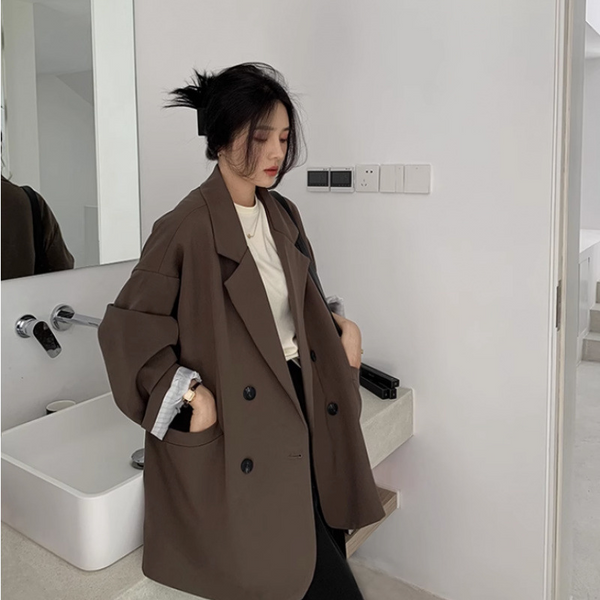 Plus Size Loose Double Breast Korean Blazer (Extra Big Size)