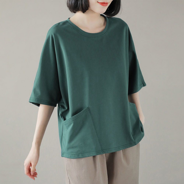 Plus Size Loose Pockets T Shirt