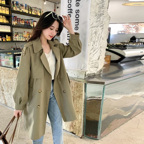 Plus Size Loose Trench Coat Jacket