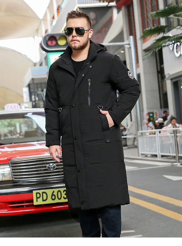 Plus Size Down Men’s Modern Long Length Winter Jacket