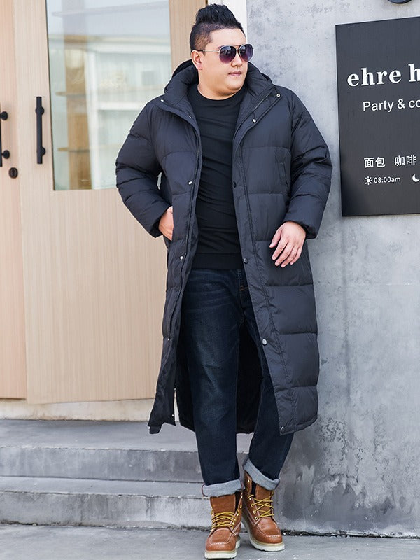 Men’s Plus Size Down Long Length Padded Winter Jacket