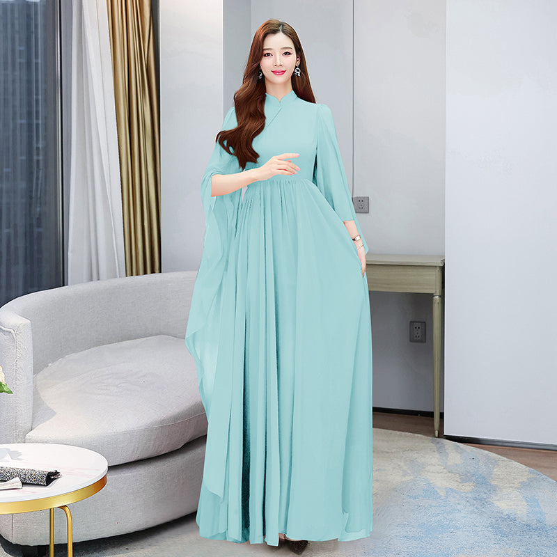 sachin and babi light blue dress Ivory And Mauve Floral Maxi Dress With Long Sleeves main image 0