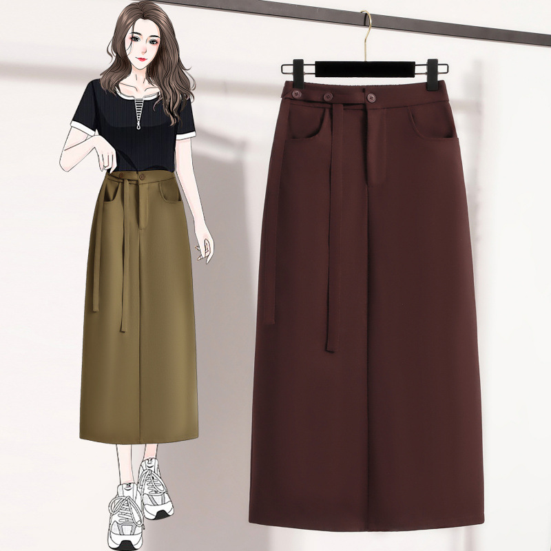 Plus Size Midi Pencil Trouser Skirt