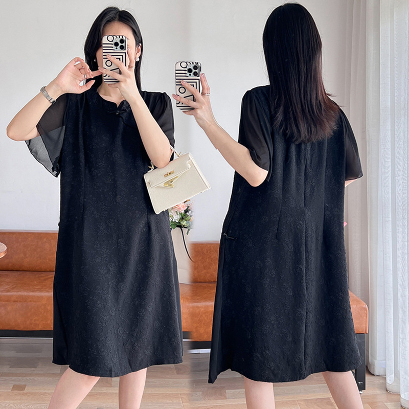 Plus Size Modern Black Qipao (EXTRA BIG SIZE)