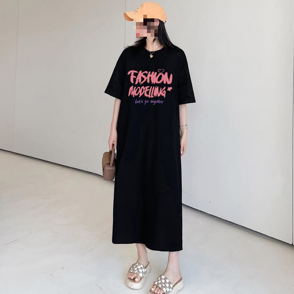 Plus Size Modern Cartoon T Shirt Dress (Extra Big Size)