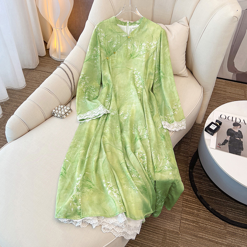 Plus Size Modern Green Qipao (EXTRA BIG SIZE)