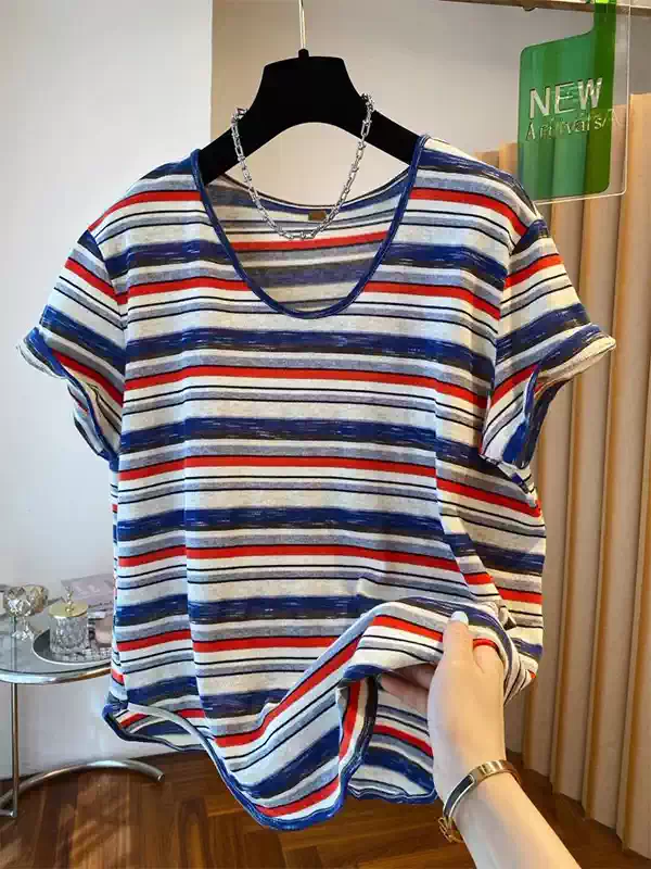 Plus Size Nautical Stripes T Shirt