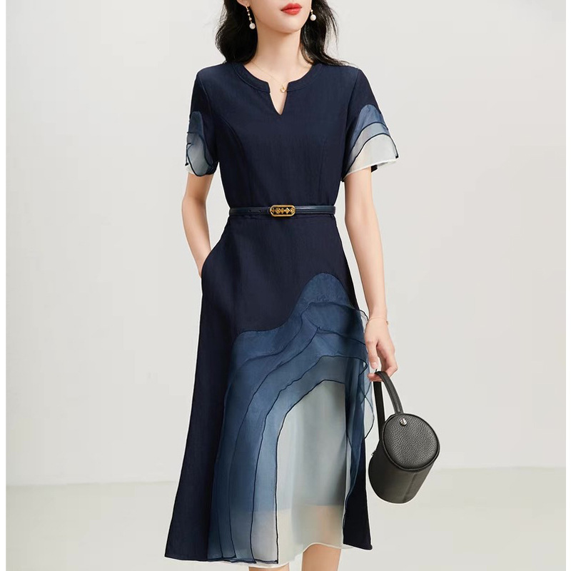 Plus Size Navy Waves Dress