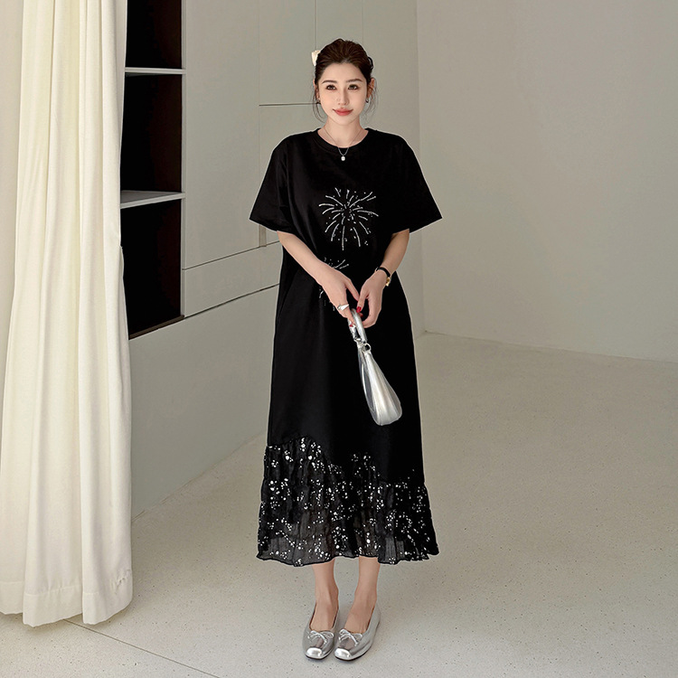 new years plus size dress Plus Size New Year Fireworks T Shirt Dress – Pluspreorder
