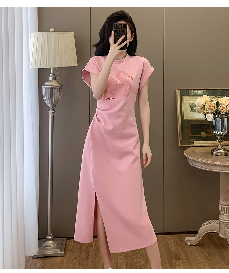 light pink plus size dress Plus Size Light Pink T Shirt Dress – Pluspreorder