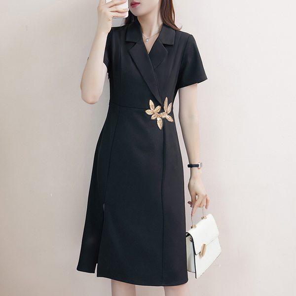 Plus Size Pencil Blazer Shirt Dress