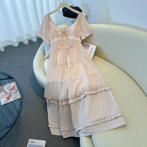 Plus Size Pink Cottage Dress (EXTRA BIG SIZE)