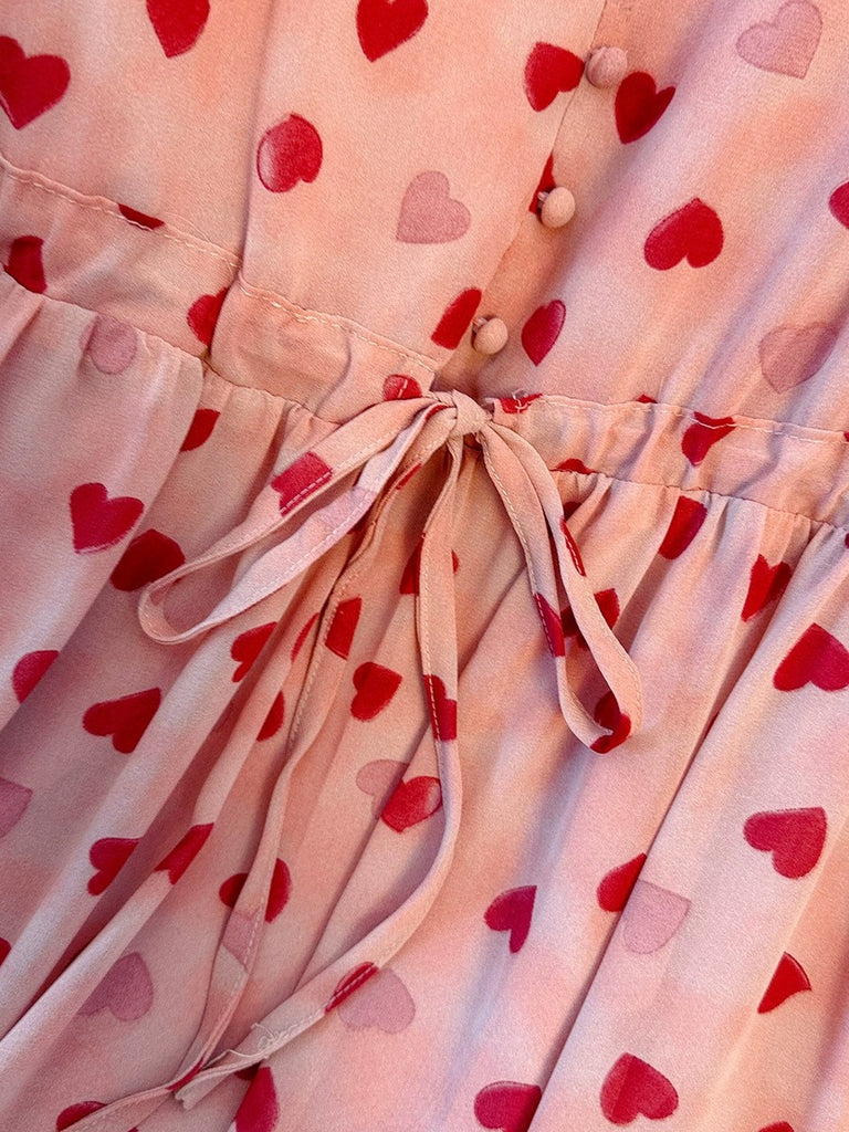 heart print midi dress Plus Size Midi Dress – Pink Heart Print Tie Waist (EXTRA BIG SIZE) –  Pluspreorder