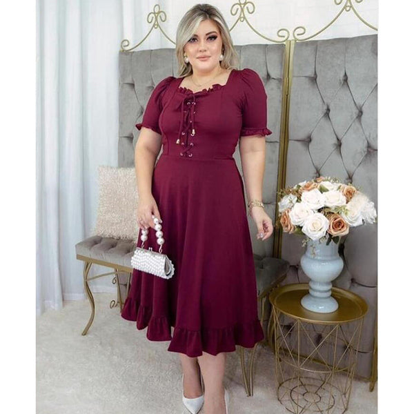 Plus Size Pinup Bustier Short Sleeve Dress