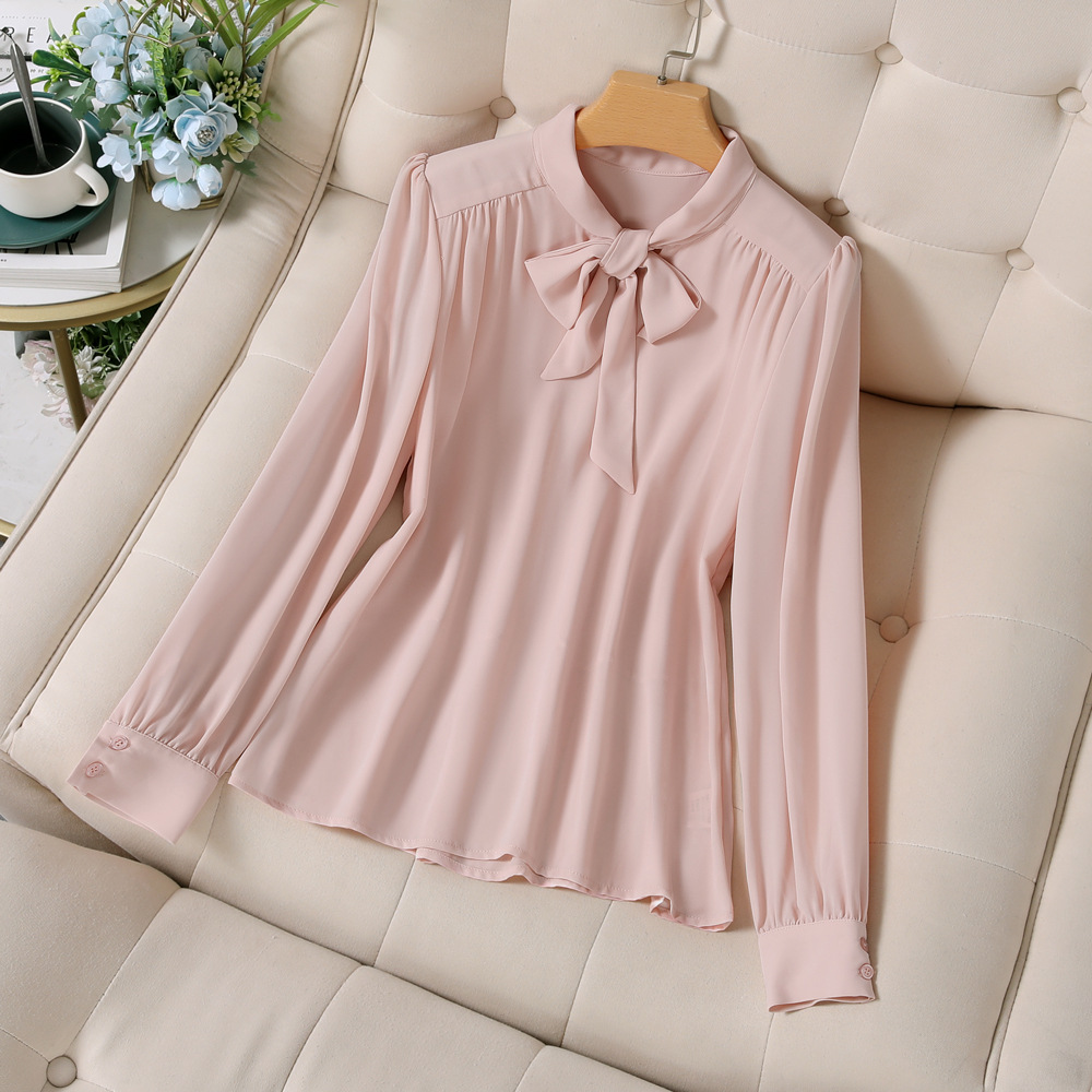 Plus Size Pussybow Long Sleeve Work Blouse