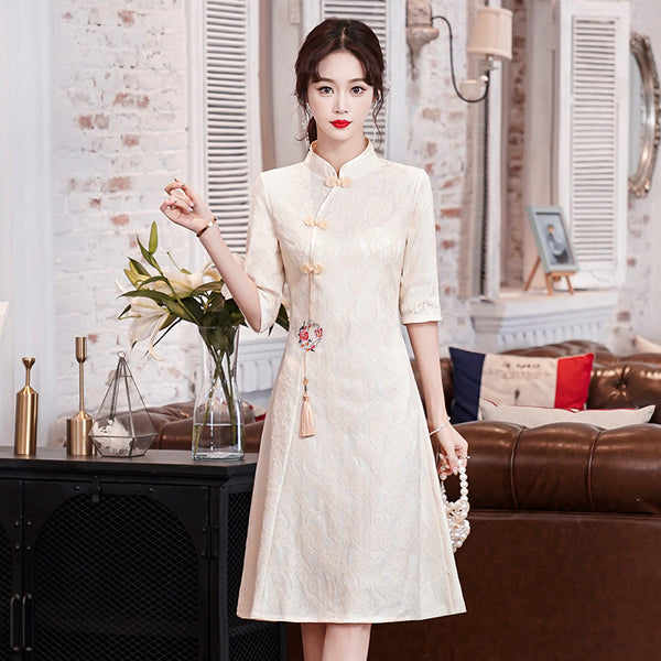 (M-4XL) Plus Size A Line Qipao