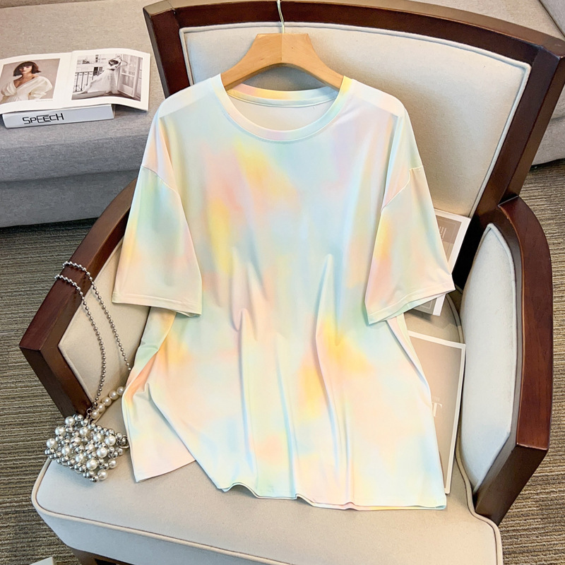 Plus Size Rainbow Dri Fit Tunic T Shirt (EXTRA BIG SIZE)