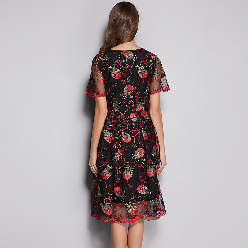 Plus Size Red Black Lace Mother Of The Bride Dress – Pluspreorder