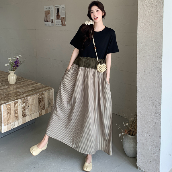 Plus Size Round Neck Loose T Shirt Dress