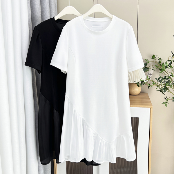 Plus Size Round Neck Mermaid T Shirt Dress