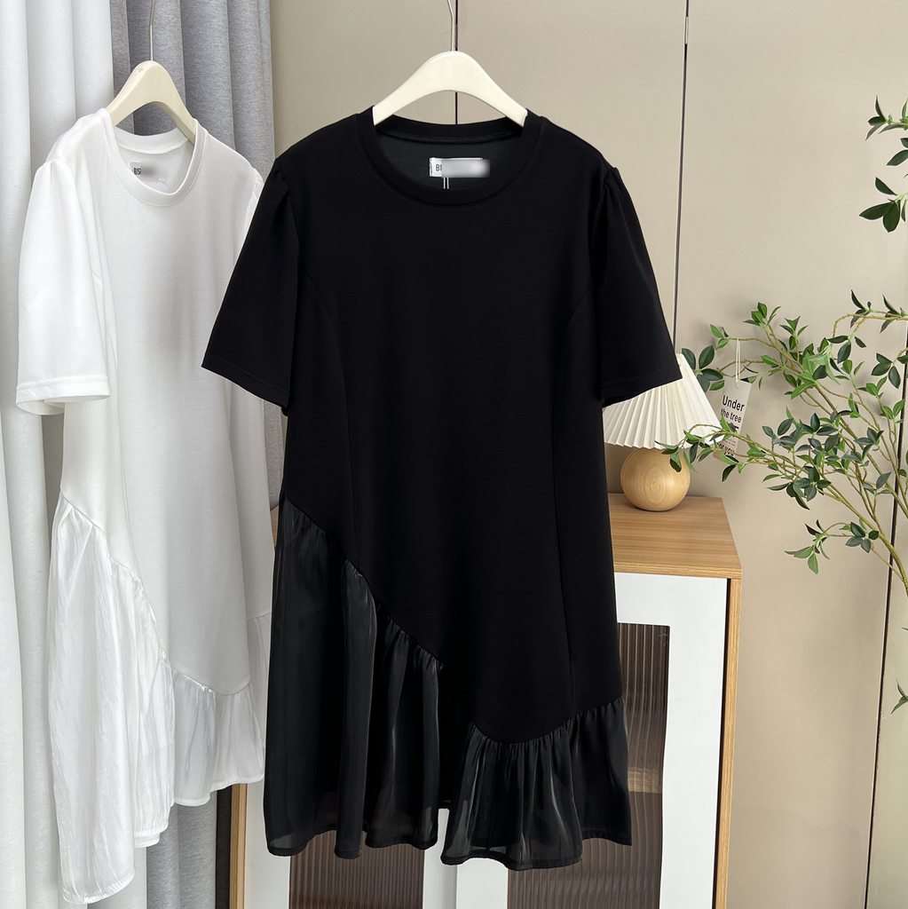 Plus Size Round Neck Mermaid T Shirt Dress – Pluspreorder