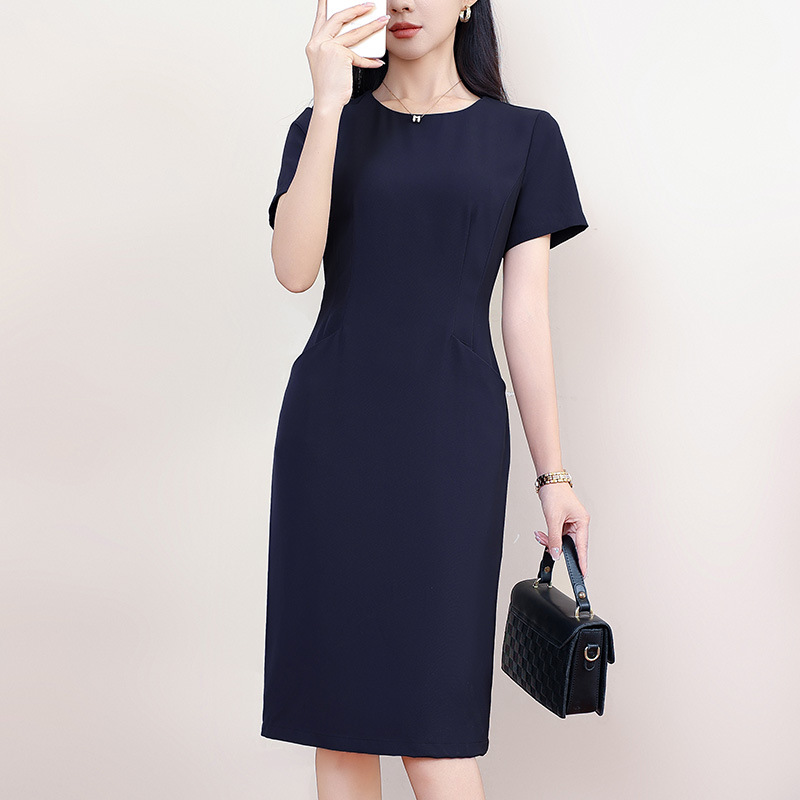 Plus Size Round Neck Pencil Corporate Dress With Pockets Pluspreorder Plus Size Round Neck Pencil Corporate Dress With Pockets Pluspreorder