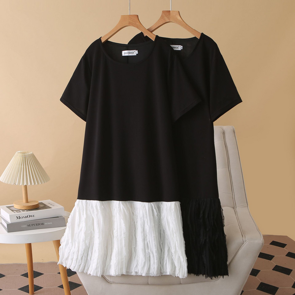 Plus Size Round Neck Shift Dress