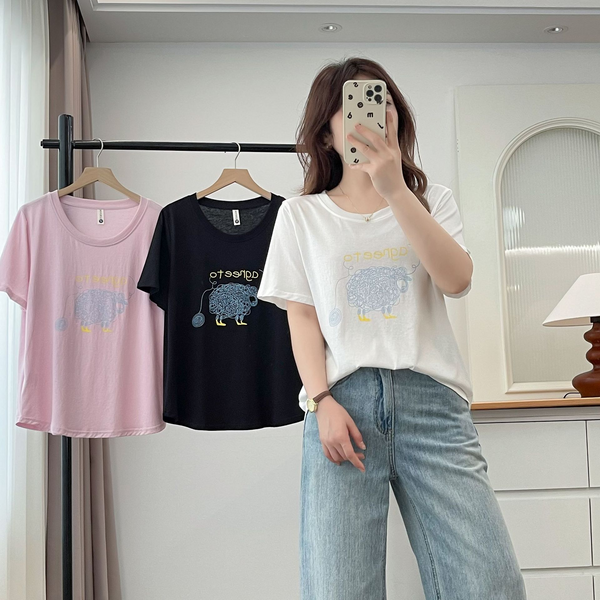 Plus Size Sheep Cartoon T Shirt