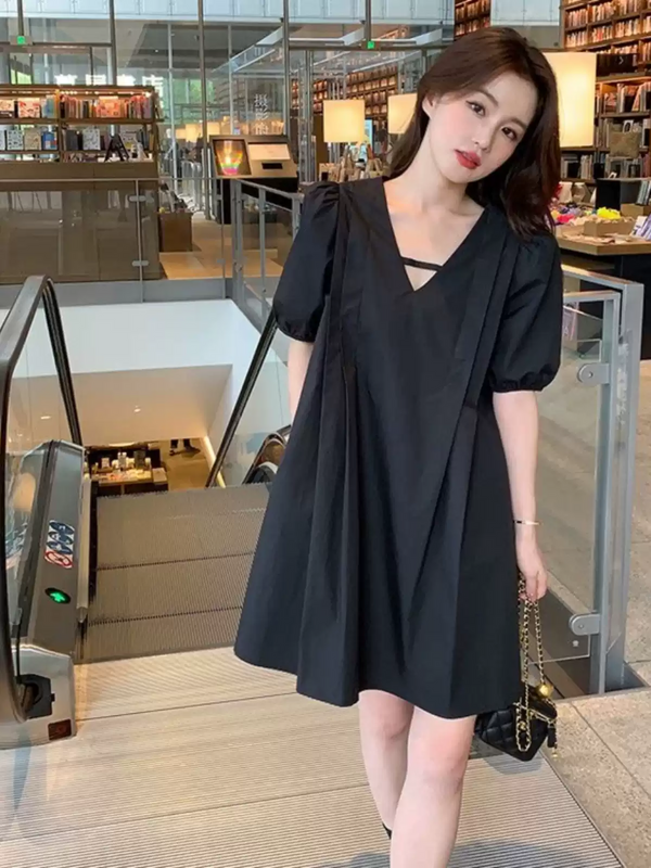 Plus Size Short Sleeve Babydoll Dress (EXTRA BIG SIZE)