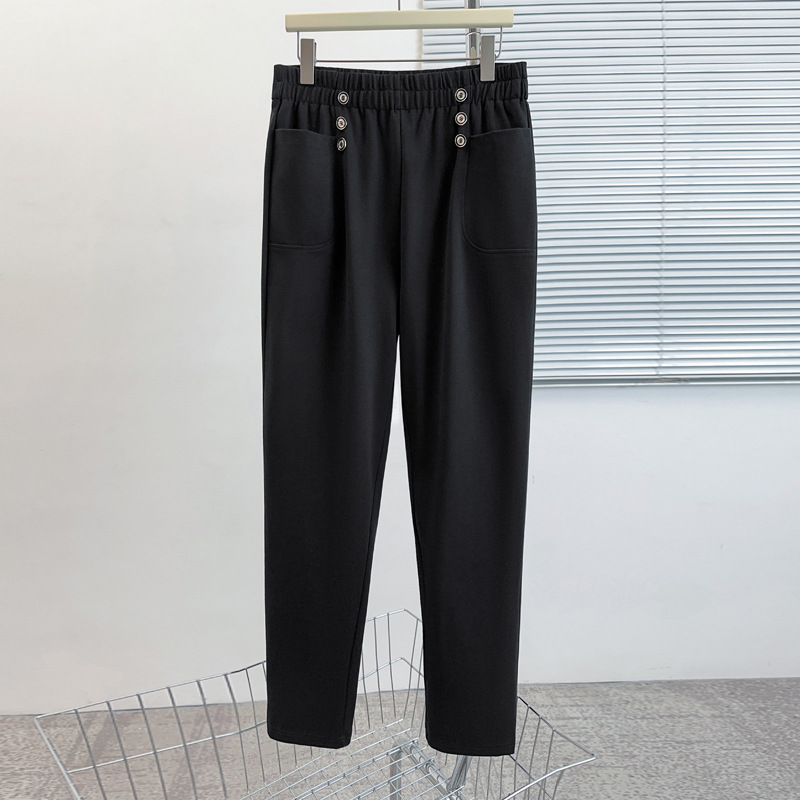 Plus Size Slip-On Long Pants With Pockets (EXTRA BIG SIZE)