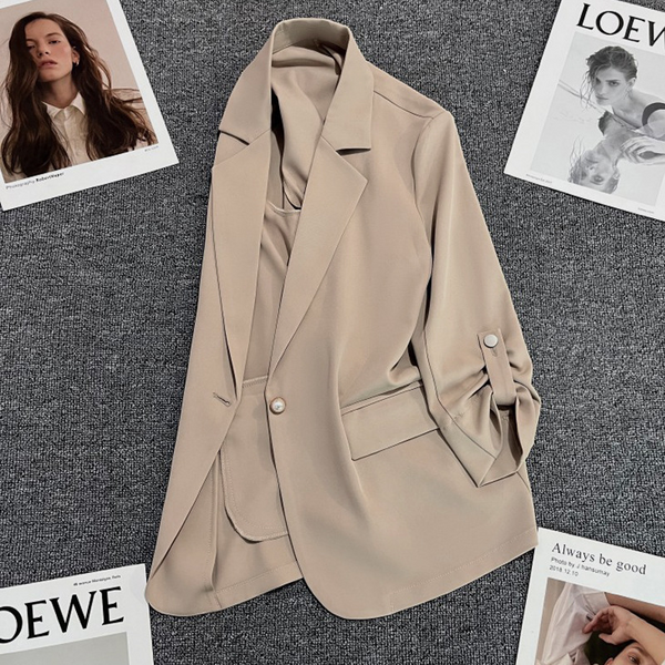 Plus Size Smooth Lightweight Tunic Blazer