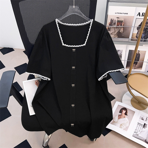 Plus Size Square Neck Chanel-Esque Blouse (EXTRA BIG SIZE)
