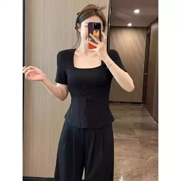 Plus Size Square Neck Corset Top