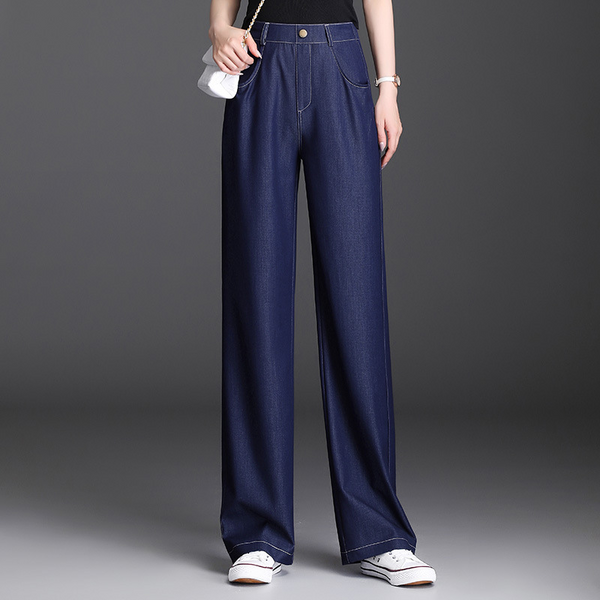 Plus Size Straight Leg Tencel Denim Jeans