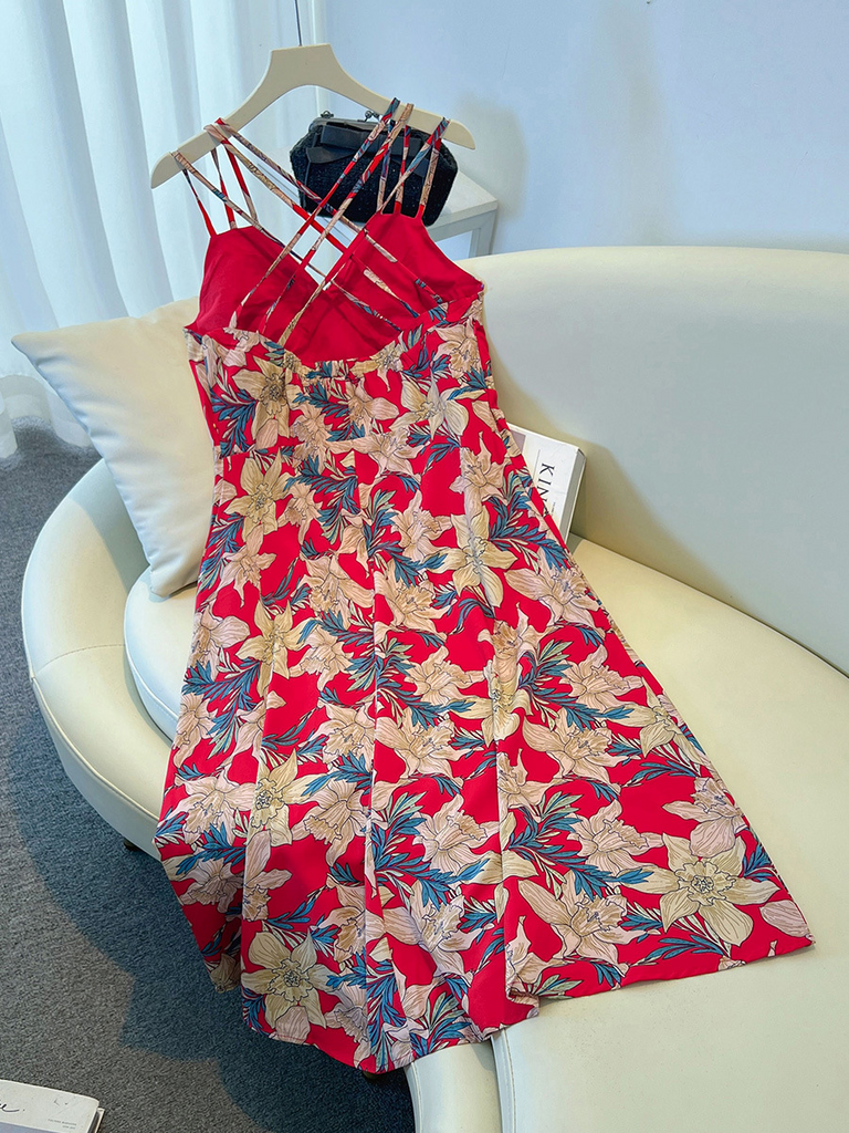 Plus Size Strappy Red Resort Dress (EXTRA BIG SIZE) – Pluspreorder