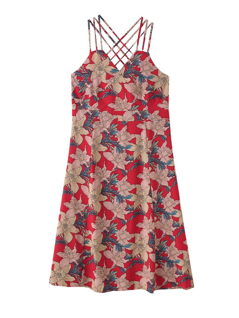Plus Size Strappy Red Resort Dress (EXTRA BIG SIZE) – Pluspreorder